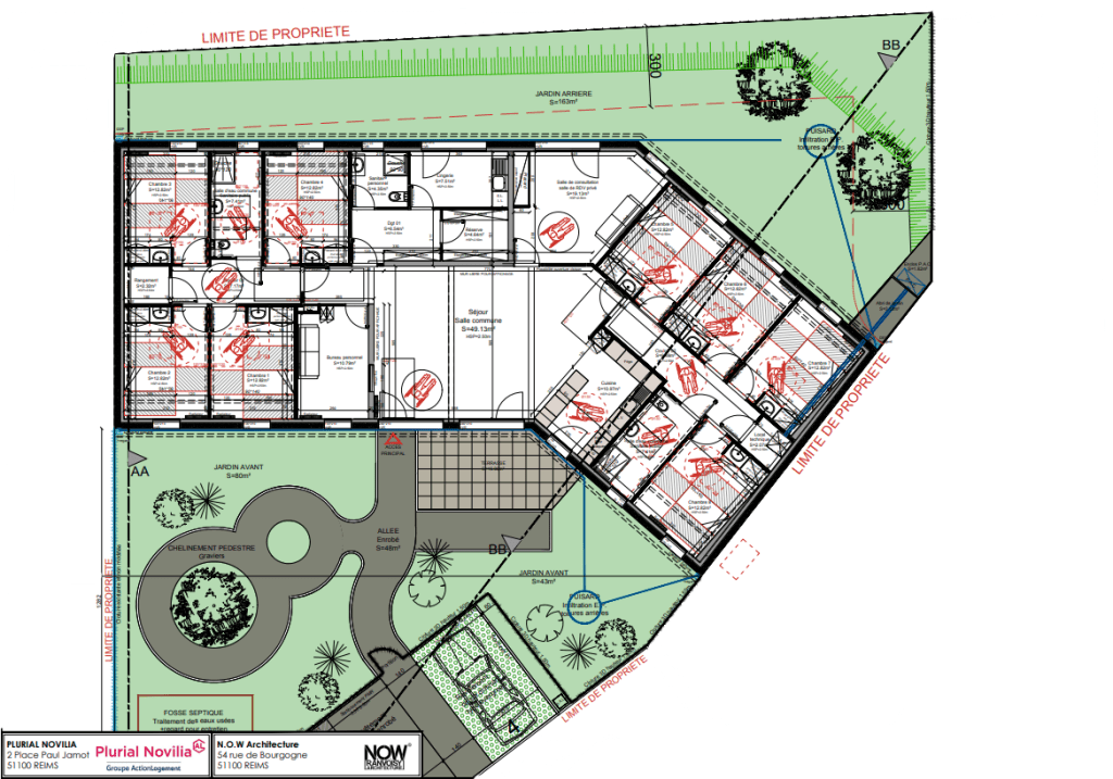Plan de la maison en construction à Asfeld